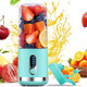 Portable Blender Personal Blender for Shakes and Smoothies 4000mAh USB Rechargeable BPA 15.2 Oz 450ML Juicer Cup with 6 Blades and Lid Portable Juicer for Kitchen/Gym/Outdoor(Blue)