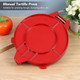 Cast Iron Tortilla Maker - 9.8 x 10Inch Inch Electric Rotis Tortilla Press Flour Tortilla Press Multifunctional Tortilla Press for Dumpling Skin Dough(Red)