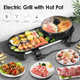Electric Hot Pot with Grill Indoor Shabu-shabu Hotpot Korean BBQ Grill Removable Hotpot Pot W/Large Capacity Baking Tray Smokeless Non-Stick Adjustable Temperature 1-6 People 110V Electric Hot Pot with Grill Indoor Shabu-shabu Hotpot Korean BBQ Grill Removable Hotpot Pot W/Large Capacity Baking Tray Smokeless Non-Stick Adjustable Temperature 1-6 People 110V