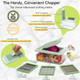 Brieftons QuickPush Food Chopper: Vegetable Dicer Slicer Onion Cutter 3 Extra-Large Blades with 200% More Cutting Area to Chop Dice Slice Vegetables 2.6-Quart Container