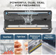 Vacuum Sealer Machine 9-in-1 Automatic Food Sealer Kit with Double Heat Seal for Moist/Dry Food Stainless Steel Compact Design Built-in Cutter Removable Drip Tray 15 Sealer Bags & Hose Vacuum Sealer Machine 9-in-1 Automatic Food Sealer Kit with Double Heat Seal for Moist/Dry Food Stainless Steel Compact Design Built-in Cutter Removable Drip Tray 15 Sealer Bags & Hose
