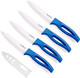 Ceramic Knife 5Inch Fruit Knife Set 4-Piece with Knife Sheaths for Cheese tomatoes potatoes vegetables fruits (blue)