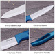 Ceramic Knife 5Inch Fruit Knife Set 4-Piece with Knife Sheaths for Cheese tomatoes potatoes vegetables fruits (blue)