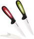 Ceramic knife Super Sharp 4-inch Utility Knife Fruit Paring Knife Set with Sheath Kitchen knives Sets for Cutting Boneless meats Sashimi Fruits and Vegetables (Red+Green)