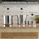 Cooks Standard Pasta Pot 18/10 Stainless Steel 12 Quart Spaghetti Cooker Steamer Stock Pot Multipots with Strainer Insert Stainless Steel Lid 4-Piece Set