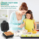 Mini Waffle Stick Maker Easy to Clean Non-Stick Surfaces 4 Inch Makes 4 Waffle Sticks Ideal for Breakfast Snacks Desserts and More Aqua 1400W