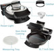 Electric Stuffed Pancake Maker- Make a GIANT Stuffed Waffle or Pan Cake in Minutes- Add Fillings for Delicious Breakfast or Dessert Nonstick Baker Machine w Silicone Batter Funnel for Easy Use-