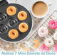 Mini Donut Maker- Electric NonStick Surface Makes 7 Small Doughnuts- Decorate Frost Ice Your Own for Kid Friendly Baked Dessert Treat- Unique Cooking Activity for Adults Easy Bake Brunch for Her