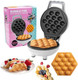 Bubble Mini Waffle Maker- Make Breakfast Special w Tiny Hong Kong Egg Style Design 4" Individual Waffler Iron Electric NonStick Baker w Recipes- Ice Cream Treat Dessert Dorm Room Essential