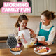 Bubble Mini Waffle Maker- Make Breakfast Special w Tiny Hong Kong Egg Style Design 4" Individual Waffler Iron Electric NonStick Baker w Recipes- Ice Cream Treat Dessert Dorm Room Essential
