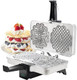 Pizzelle Maker- Nonstick Electric Baker Press Makes Two 5-Inch Cookies at Once- Recipe Guide Included- Fun Baking Supplies for Party- Italian Dessert Treat Making Made Easy- Housewarming for Her