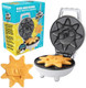Rise & Shine Mini Sun Waffle Maker- Personal-Sized 4" Sunshine Smile Individual Waffles for Kids Adults- Cute Non-Stick Electric Waffler Iron- Breakfast Pan Cake Fun for Spring Summer Morning-
