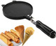 Dicunoy Waffle Cone Maker Nonstick Ice Cream Cone Maker 6.7" Egg Roll Crepe Pan Camp Pancake Crispy Cone Omelet Mold for Waffle Cups Choco Tacos Fuel Gas Stoves Only