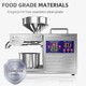 Oil Press Machine Oil Extractor Commercial Automatic Stainless Steel Cold Press Oil Machine Electric Seed Oil Maker Silver Oil Pressure Machine for Home Use 820 W 110 V US Plug