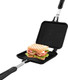 Double-Sided Frying Pan Aluminum Sandwich Pan Breakfast Non Stick Frying Pan Waffle Maker Flat Bottom Panini Maker Pan with Handle Omelette Pan Flip Pan for Cake Toast Sandwich