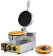 Dyna-Living Commercial Waffle Maker Double Head Waffle Maker 2400W Non-Stick Commercial Waffle Iron Stainless Steel Waffle Machine for Restaurants Large Waffle Machine Commercial