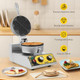 Dyna-Living Commercial Heart Shaped Waffle Maker 1200W Non-stick Electric Hotel Waffle Maker 4 Heart