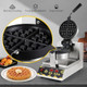 Dyna-Living Belgian Waffle Maker Commercial Intelligent Round Waffle Maker Rotating 180° Nonstick Flip Waffle Iron Machine Professional Commercial Waffle Maker for Restaurant 110V 1200W