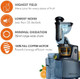 EMB Ironblade IBLJU20 Cold Press Slow Juicer High-Yield Extraction Quiet 55dB Operation 75mm Wide Chute Full Copper Motor BPA- Easy to Clean for Fruits & Vegetables