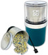 ERGO Herb Grinder - Electric. Large Capacity with Removable (washable) Stainless Cup and Airtight Lid. For Herbs and Spices. Pollen Brush included