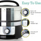 Euro Cuisine FS3200 Electric Food Steamer Versatile Vegetable Steamer & Steam Cooker for Healthy Cooking Ideal for Fish Veggie Meat Easy Cleaning Stainless Steel Design 1200 Watts