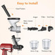 Masticating Juicer Attachment for KitchenAid Stand Mixer Cold Pressed Juicer Machine Slow Masticating Juicer Attachment with Dual Feed Chute and Pusher by FGREEBLE