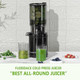 Cold Press Juicer – Hands- Electric Masticating Juicer Machine with 6.5" Large Feed Chute 350W Masticating Juicer Machine For More Juice Less Pulp High Juice Yield – Easy Cleanup & Assembly