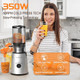 Cold Press Juicer Slow Masticating Juicer Machines with 5" Feeding Chute Fit Whole Fruits&Vegetables Stainless Steel Slow Masticating Juicer Easy to Clean 99.6% Juice Purity 1.5L Capacity.
