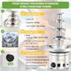 Commercial Chocolate Fountain 4 Layers 11Lbs Large Chocolate Fondue Tower Stainless Steel Hot Chocolate Waterfall for Nacho Cheese Knob Control