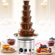 Commercial Chocolate Fountain 6 Tiers 19 lb Capacity Large Commercial Hot Chocolate Fondue Tower Stainless Steel Chocolate Melting Heating Machine for Nacho Cheese Liqueurs Party Wedding