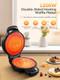 FOHERE Waffle Cone Maker Machine and Ice Cream Bowl Maker with Browning Control Double Side Nonstick Waffle Bowl Maker with Cone Roller 7.5” Thin Waffle Maker for Home Kitchen