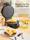 FOHERE Waffle Cone Maker Machine and Ice Cream Bowl Maker with Browning Control Double Side Nonstick Waffle Bowl Maker with Cone Roller 7.5” Thin Waffle Maker for Home Kitchen