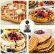 Commercial Waffle Maker 2400 W Nonstick Waffle Iron Double Head Stainless Steel Waffle Maker