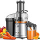 GDOR 1200W Juicer 3.2" Wide Chute Titanium-Enhanced Blade Heavy-Duty Copper Motor Dual Speed Centrifugal Juice Extractor BPA- Silver