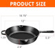 GGC Cast Iron Skillet Frying 12 Inch Ftying Pan with Handle for Stove Tops Camping Skillet for Indoor and Outdoor Cooking Safe Cookware for Oven Stove Grill Smoker Induction or Campfire