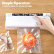 Food Storage Vacuum Sealer Machine 75KPA Strong Suction Dry/Wet Modes 20 Vacuum Seal Bags for Food Digital Countdown Timer Compact Lightweight Ideal for Home Kitchen Use