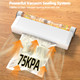 Food Storage Vacuum Sealer Machine 75KPA Strong Suction Dry/Wet Modes 20 Vacuum Seal Bags for Food Digital Countdown Timer Compact Lightweight Ideal for Home Kitchen Use