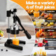 Manual Citrus Juicer Commercial Fruit Press for Lemon Pomegranate Orange Lime Juice Stainless steel hand-operated juicer，Manual Juicer，Easy-to-Clean Hand Press Orange Juicer (Black)