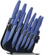 Nutriblade 13-Piece Knife Set by Granitestone High-Grade Stainless Steel Blade Chef Kitchen Knives Set with Acrylic Block Includes 6-piece Kitchen Knife plus 6-piece Fully Serrated Steak Knife (Blue)