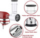 Slicer Shredder Attachment for KitchenAid Stand Mixers Vegetable Cheese Grater Salad Maker Food Slicers Accessories for Kitchenaid Easy Clean Dishwasher Safe Cheese Shredder by Gvode