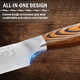 Chef Knife Super Sharp 7.5 inch Professional Chef's Knife with Pakkawood Handle VG-5 Stainless Steel Kitchen Meat Vegetable Knife with Leather Sheath and Box