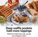 Hamilton Beach Non-Stick Belgian Waffle Maker with Indicator Lights Makes 4 4" x 5" Mini Waffles Hashbrowns or Keto Chaffles at Once Compact Design for Easy Storage Black & Stainless Steel (26020)