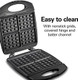 Hamilton Beach Non-Stick Belgian Waffle Maker with Indicator Lights Makes 4 4" x 5" Mini Waffles Hashbrowns or Keto Chaffles at Once Compact Design for Easy Storage Black & Stainless Steel (26020)