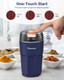 Herb Spice Grinder One-key Electric Grinder with 304 Stainless Steel Blades and Cleaning Brush Electric Grinders for Herb Spices Coffee Nuts Seeds etc.