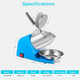 Dual Blade Ice Shaver Machine 143 lbs/hr 300W Electric Ice Crusher Machine with Extra Blades and Ice Pick for Home and Commercial Use ETL-Listed Silver Dual Blade Ice Shaver Machine 143 lbs/hr 300W Electric Ice Crusher Machine with Extra Blades and Ice Pick for Home and Commercial Use ETL-Listed Silver
