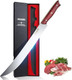 Huusk Cimitar Breaking Knife 12 inch Curved Butcher Knives for Meat Cutting Sharp Brisket Knives Carving Knives Full Tang Meats Cleaver with Rosewood Handle for Meats Big Vegetables s for Dad