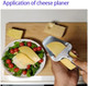 2-in-1 Cheese Slicer & Pizza Shovel Stainless Steel Cutter/Planer for Block Cheese Hard & Soft Cheeses Grater Alternative with Spatula Head