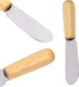 10Pcs 4 Inch Wood Handle Small Butter Spreader Stainless Steel Straight Edge Wide Cheese and Butter Spreader Cream Cheese Sandwich Cake Condiment Knives