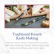 Jean Dubost Laguiole 3-Piece Cheese Knife Set Linen Handles - Rust-Resistant Stainless Steel - Includes Wooden Tray - Made in France