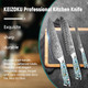 Damascus Steel Santoku Knife 7 Inch Japanese Professional 10Cr15MOV Blade with Hand Forged Hammer Pattern Ultra Sharp Kitchen Knife with Abalone Shell Ergonomic Handle
